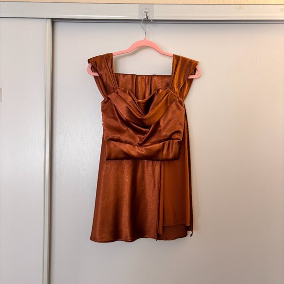 BIRDY GREY Mia Convertible Dress - Satin Rust - Picture 5 of 7
